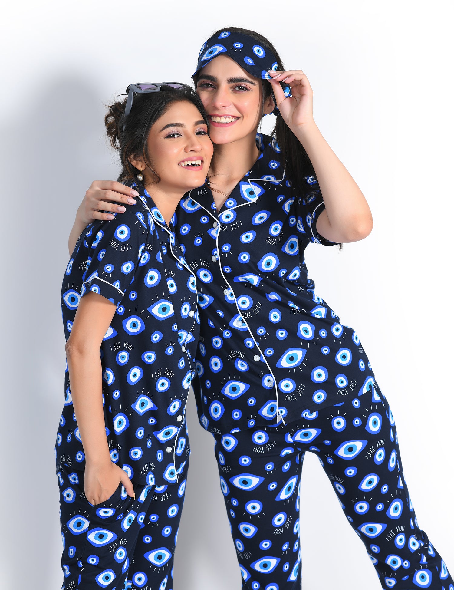 Evil Eye Night Suit for Ladies: A Fashionable Twist to Your Bedtime Wardrobe