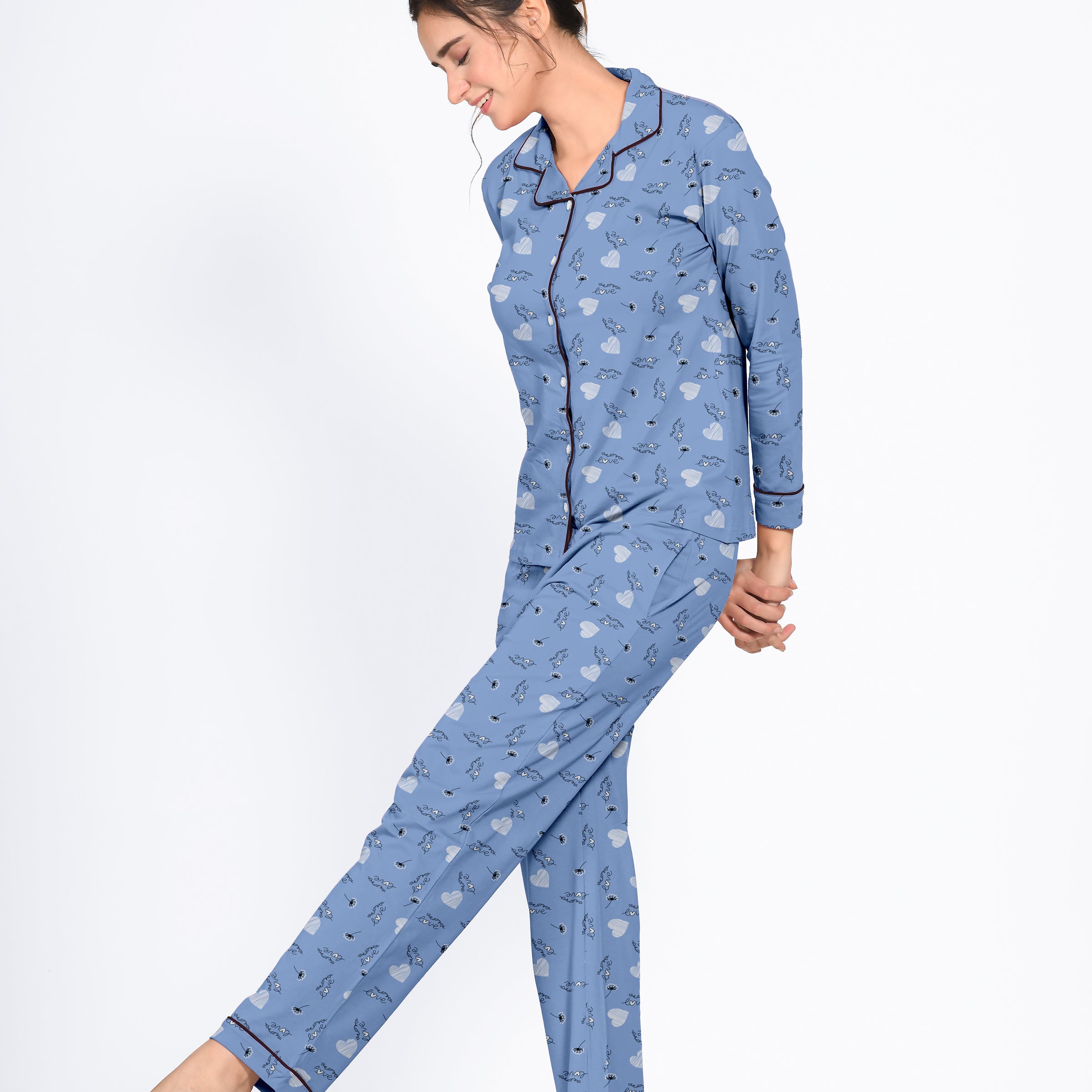 Printed Full Sleeves Pyjama Set