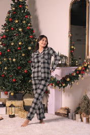 Midnight Plaid Full Sleeves Pyjama Set