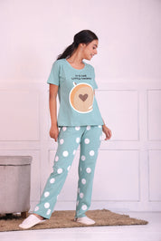 Cappuccino Polka T-shirt Pyjama Set