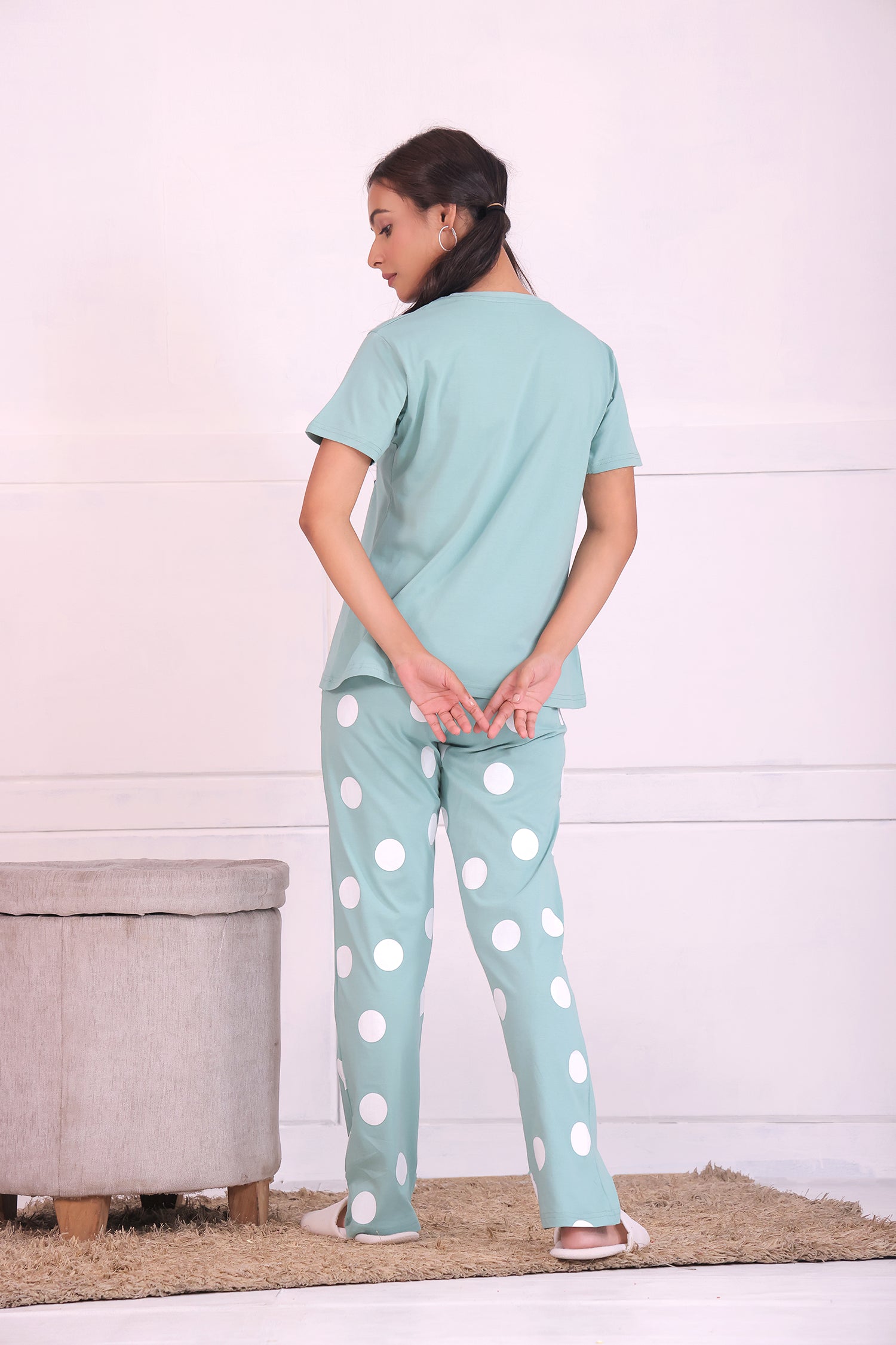 Cappuccino Polka T-shirt Pyjama Set