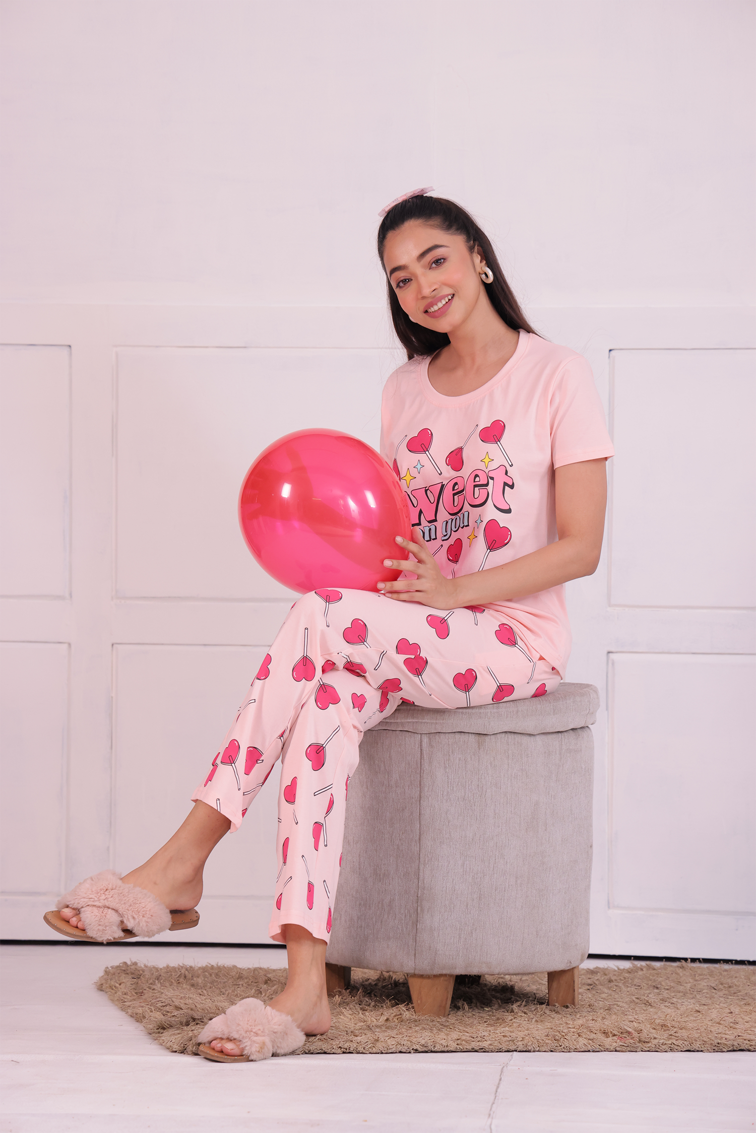 Heart Pop T-shirt Pyjama Set