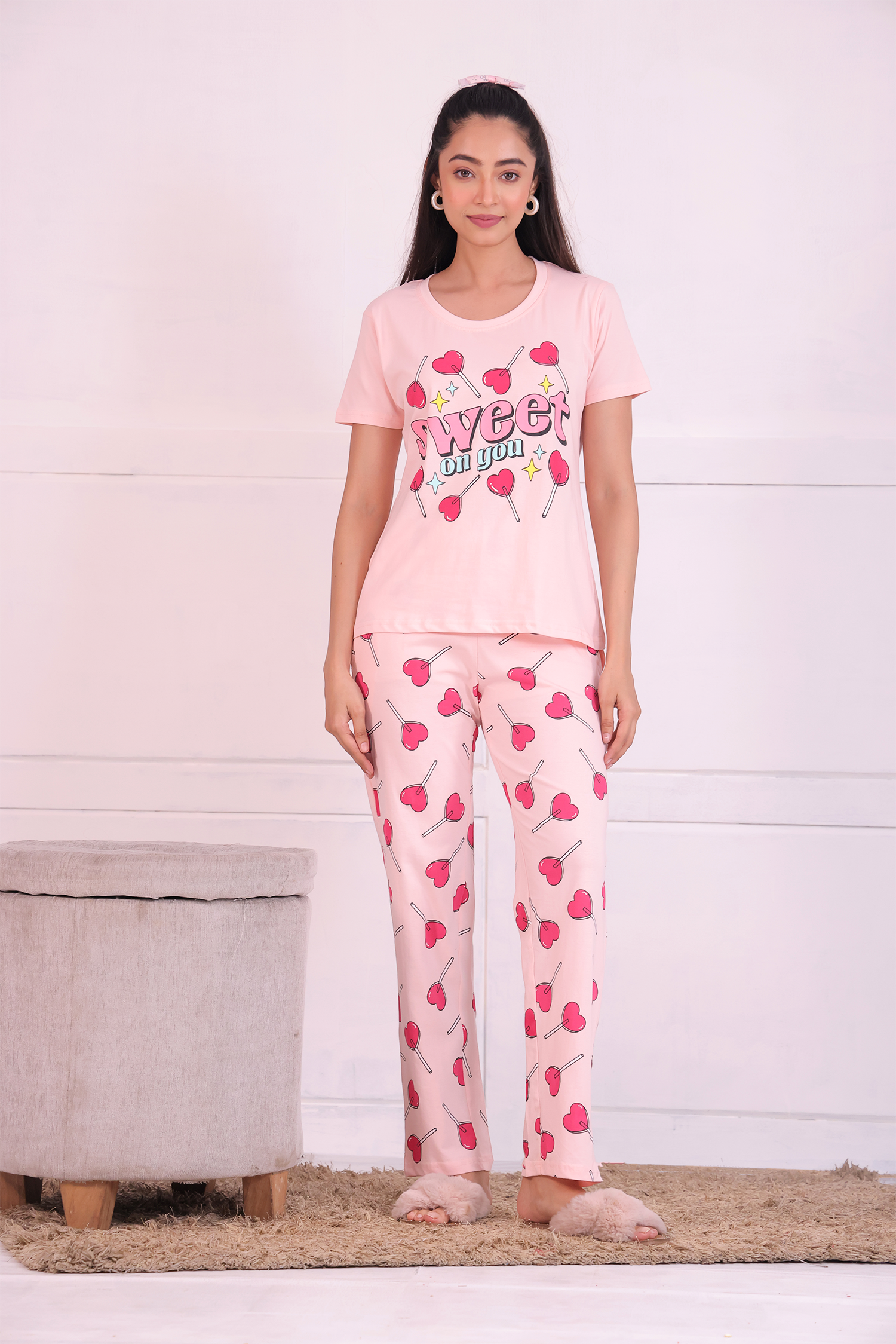 Heart Pop T-shirt Pyjama Set