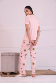 Peach T-shirt Pyjama Set