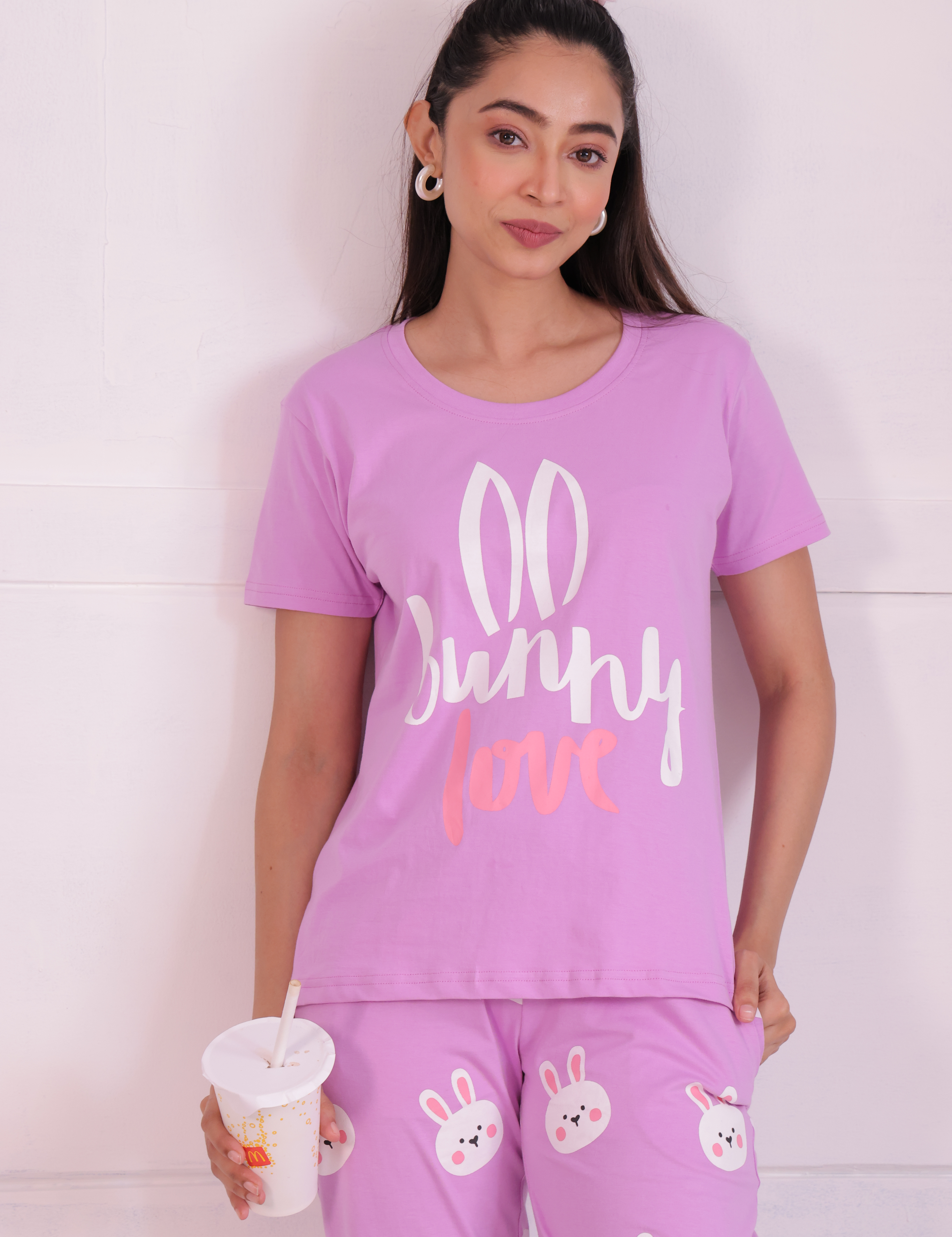 Animal print bunny nightwear T-shirt and pyjama set by NapStory