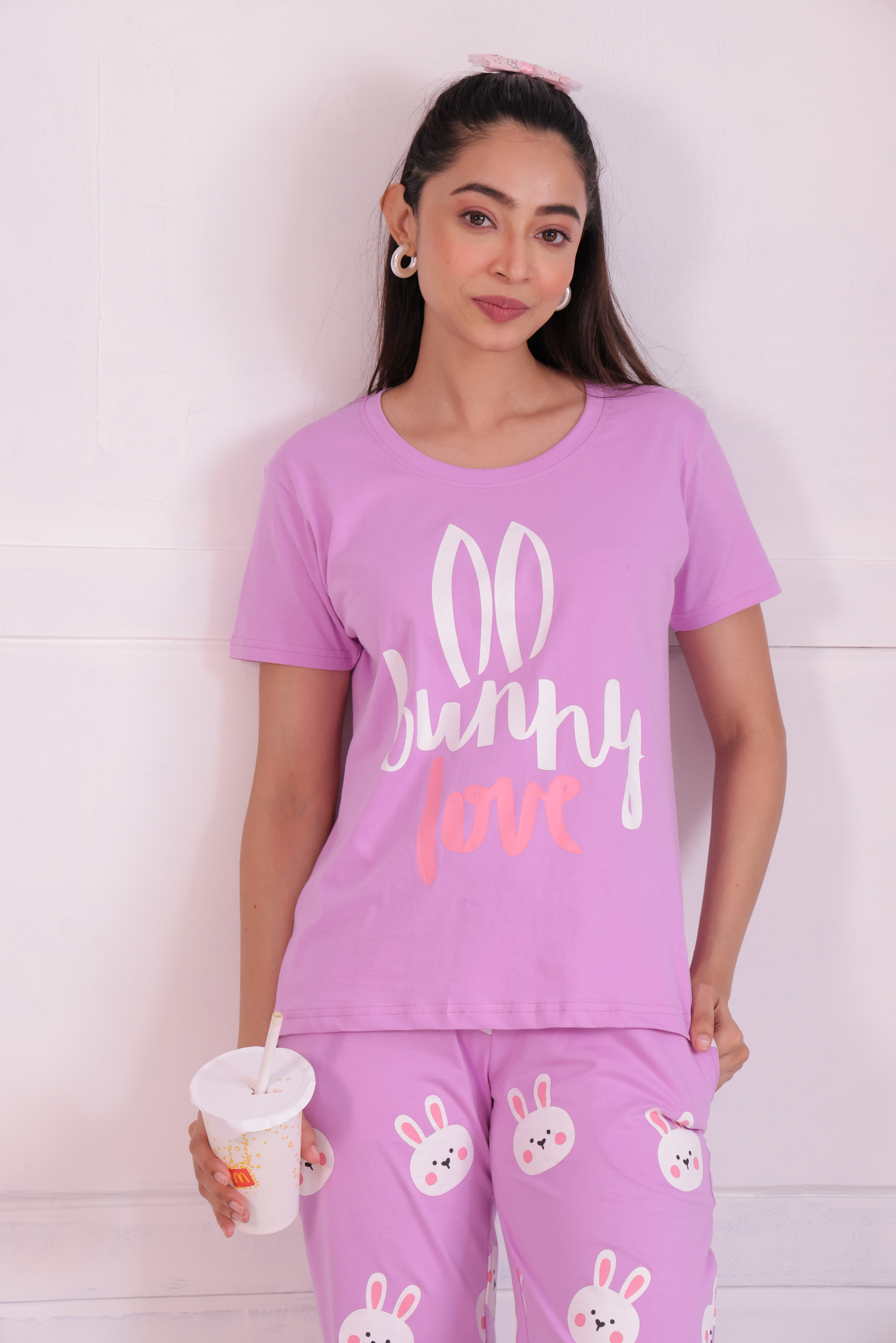 Animal print bunny nightwear T-shirt and pyjama set by NapStory