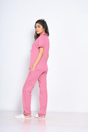 Pink Solid Pyjama Set