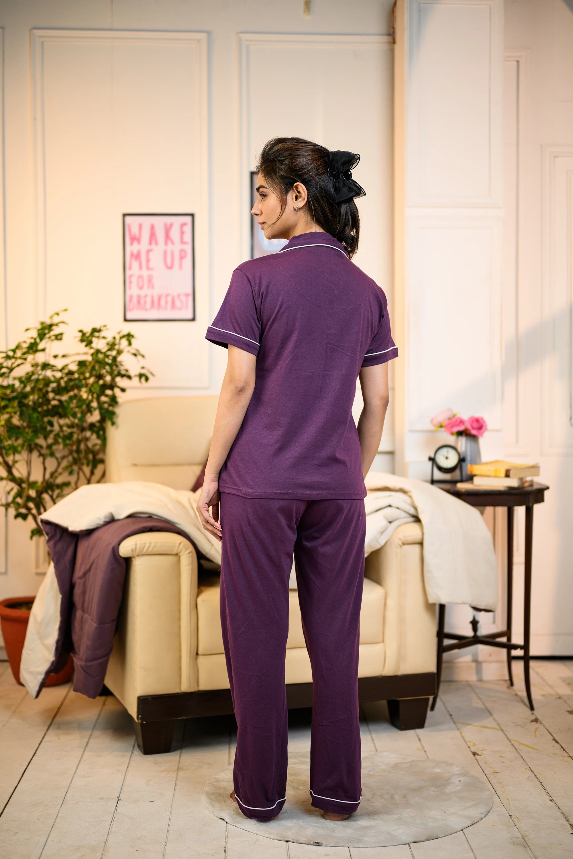 Lavender Solid Pyjama Set