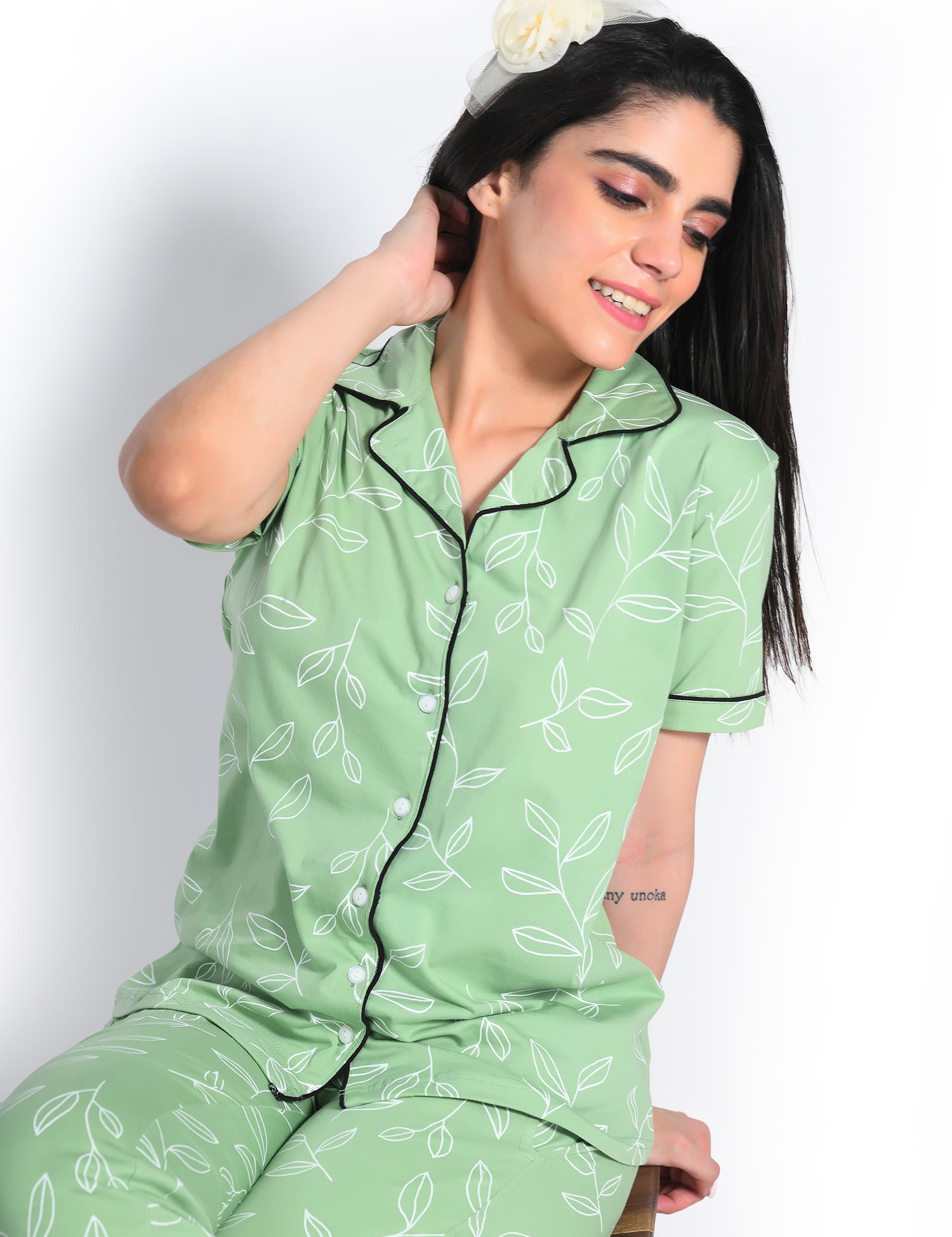 Leaf Print Pyjama Set - NapStory