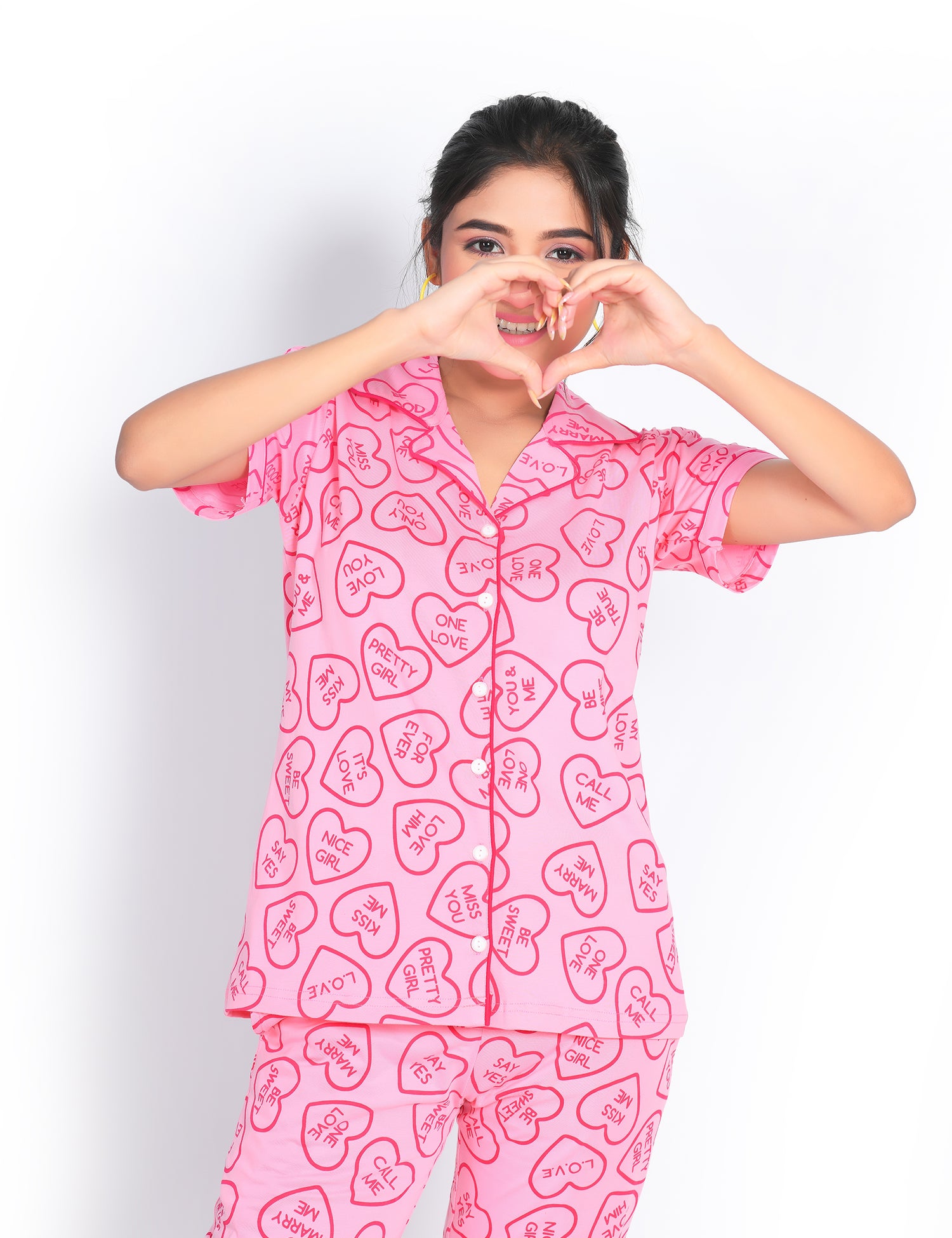 Love Print Pyjama Set - NapStory