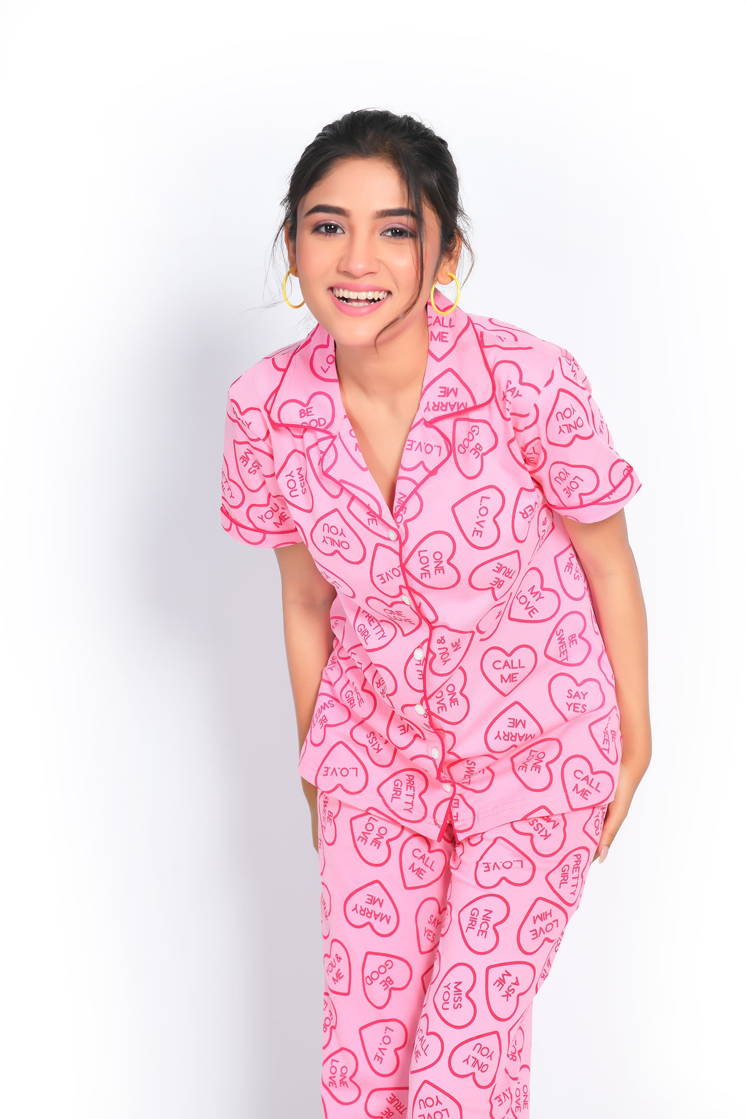 Love Print Pyjama Set - NapStory