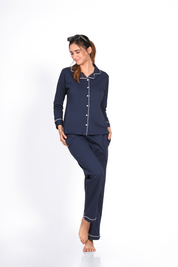 Navy Full Sleeve Nightsuit Set - NapStory