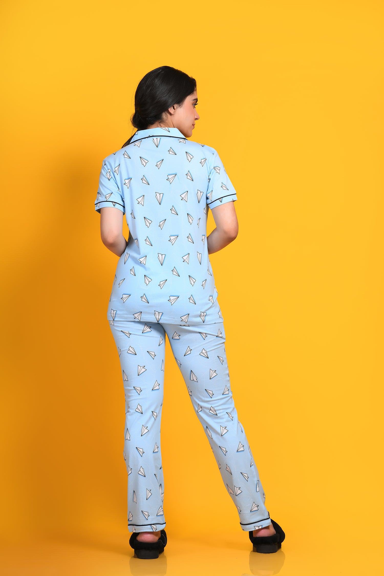 Paper Plane Print Pyjama Set - NapStory