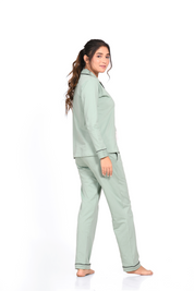 Sage Green Full Sleeve Nightsuit Set - NapStory