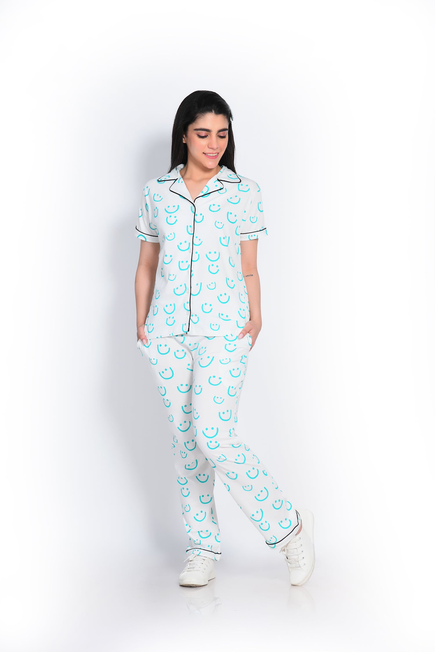 Smiley Print Pyjama Set - NapStory