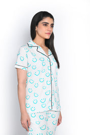 Smiley Print Pyjama Set - NapStory