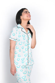 Smiley Print Pyjama Set - NapStory