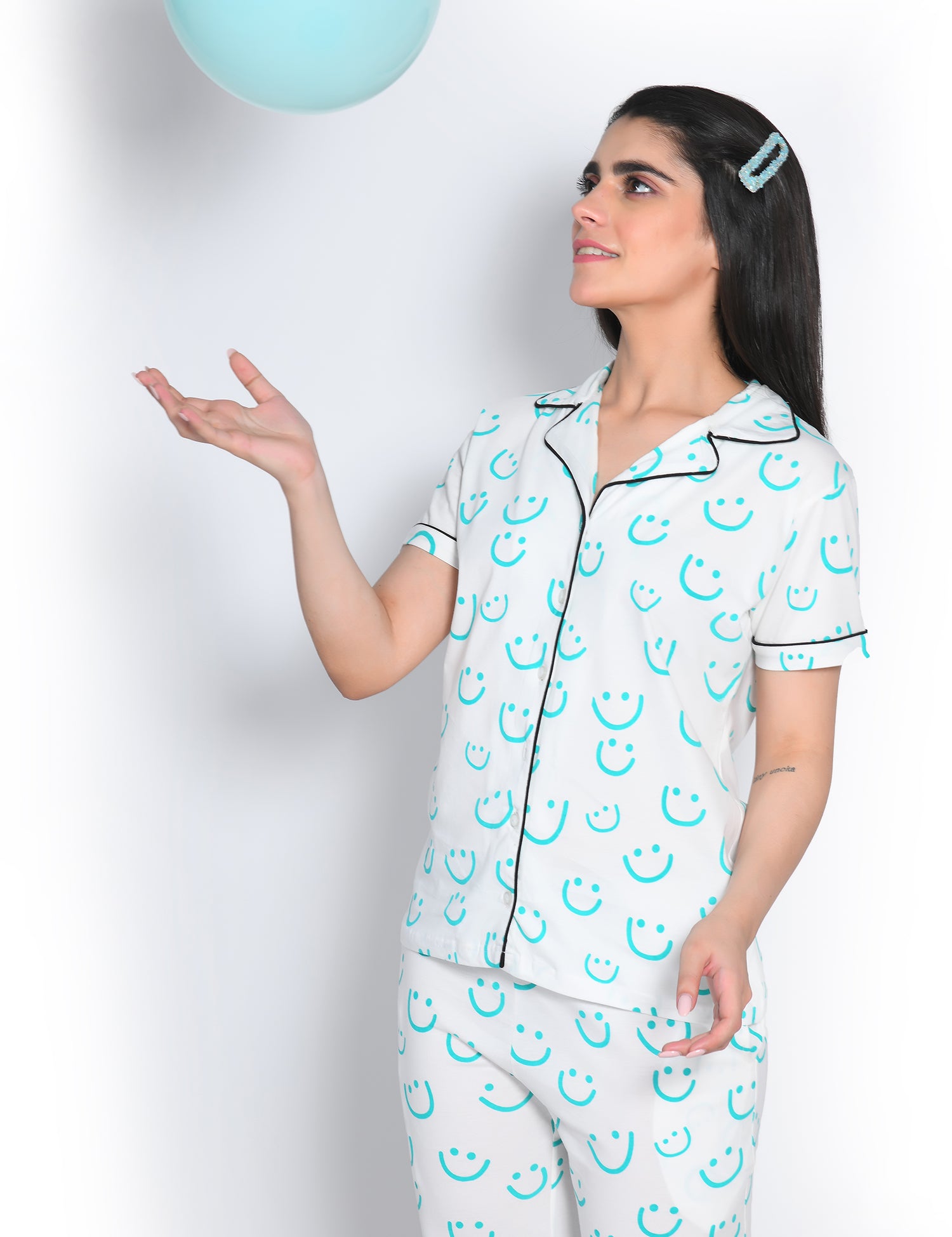 Smiley Print Pyjama Set - NapStory