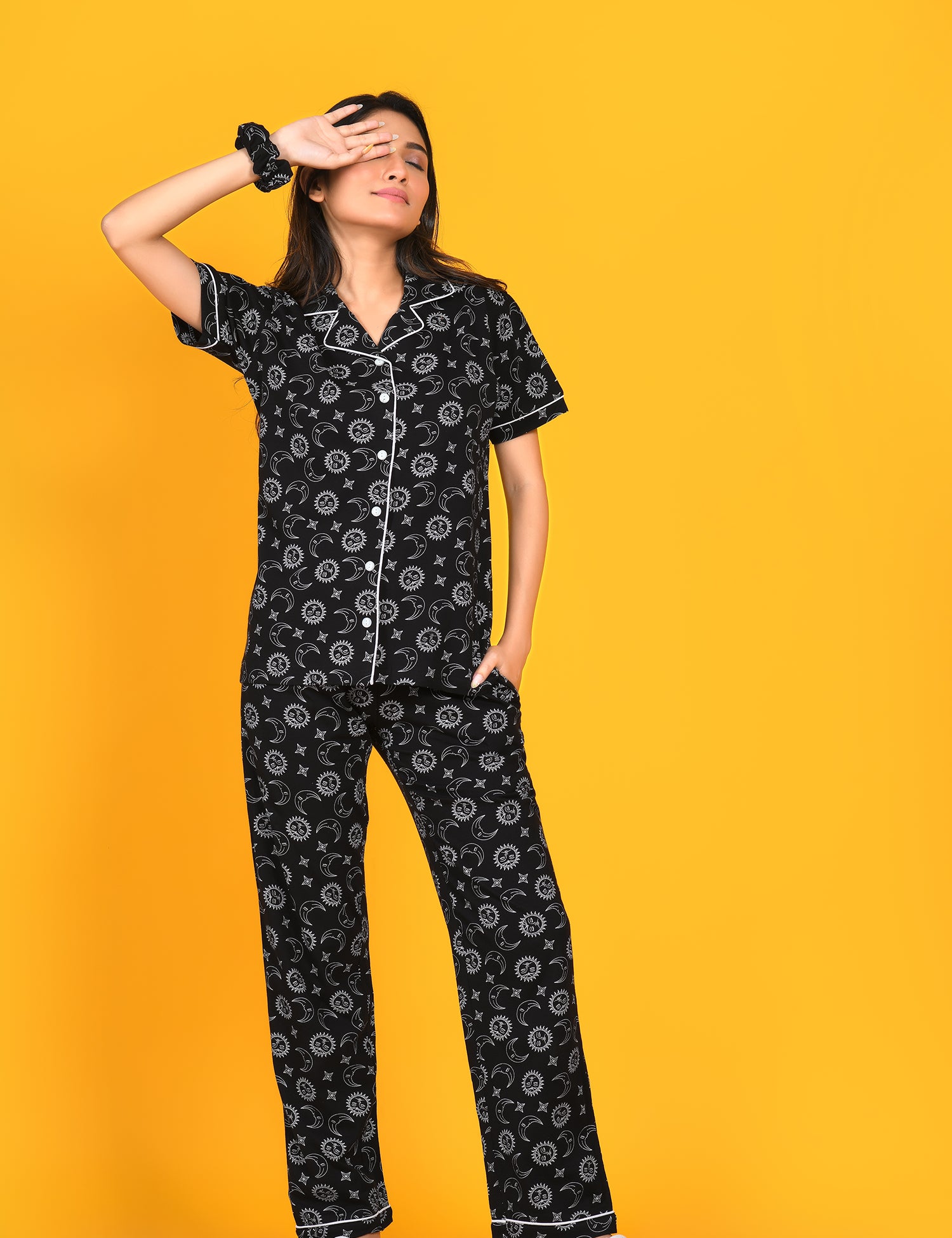 Star Moon Print Pyjama Set - NapStory